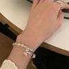 Korean Style Exquisite Light Luxury Bowknot Broken Silver Pearl Bracelet For Women