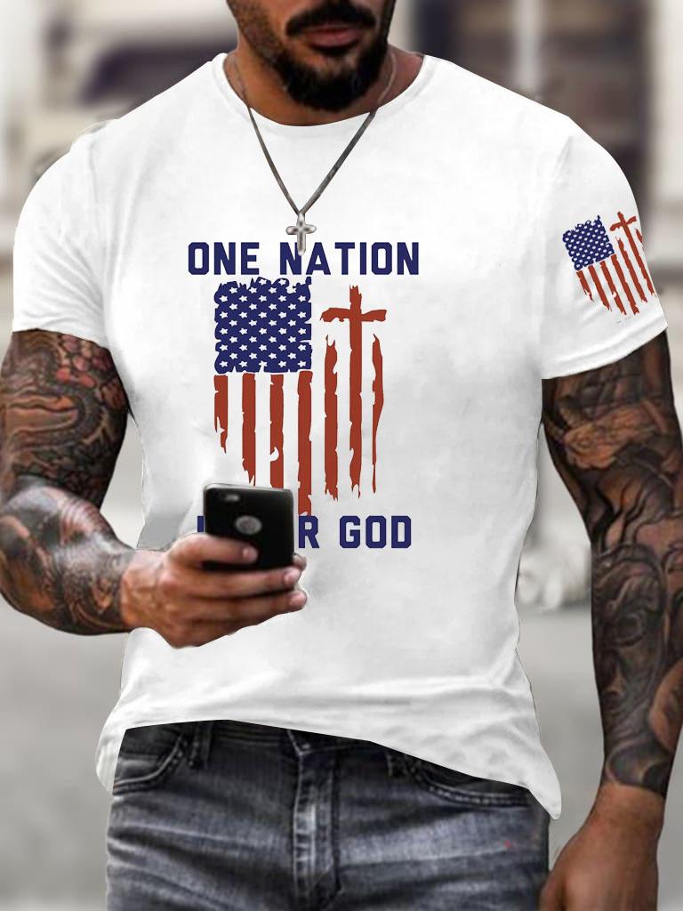 2026 Mens Independence Day T Shirt Summer Holiday Short Sleeve TShirts Casual Tops Tees New
