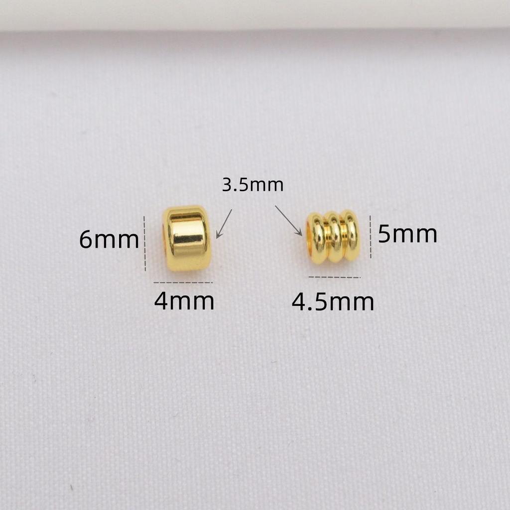 14K Gold Plated Colorfast Smooth Surface Barrel Spacer Beads for DIY Handmade Bracelets & Necklaces