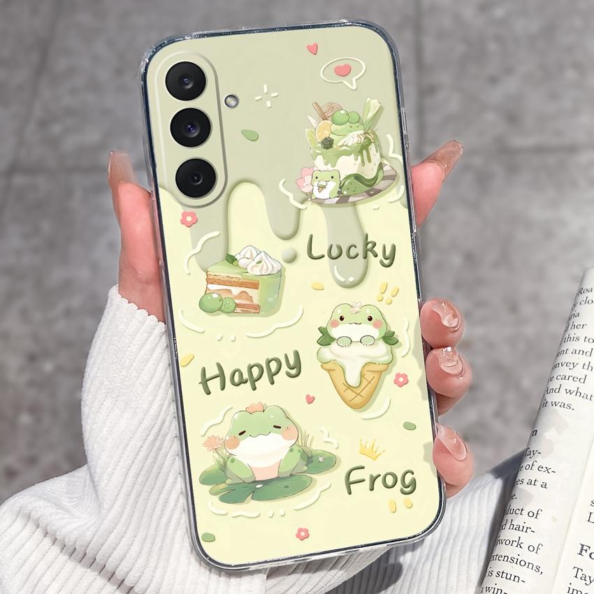 Cover Trasparenti per Telefono Per Samsung M36 M35 M34 M33 M32 M31 M30 M80s M60s M62 M56 M54 M53 M51 Modello Rana Felice Custodia Protettiva Morbida in TPU Per Guscio Samsung