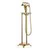 Tuqiu Gold Bathroom Bathtub Faucet Handheld Shower Free Standing Black Oil Brushed Swan BathTub Mixer Taps Floor Mounted