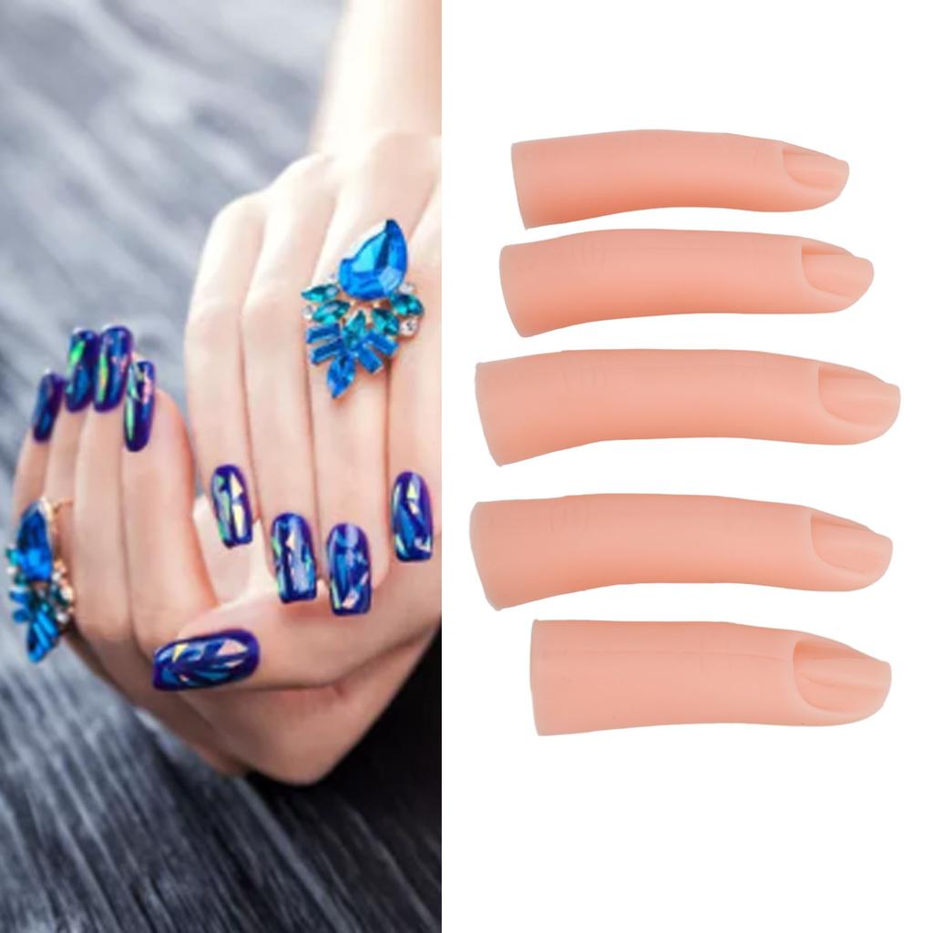 5 Bucăți Model de Deget din Silicon Simulare Înaltă Articulație Flexibilă Deget de Antrenament pentru Artă Unghiilor Încorporat pentru Salon de Unghii