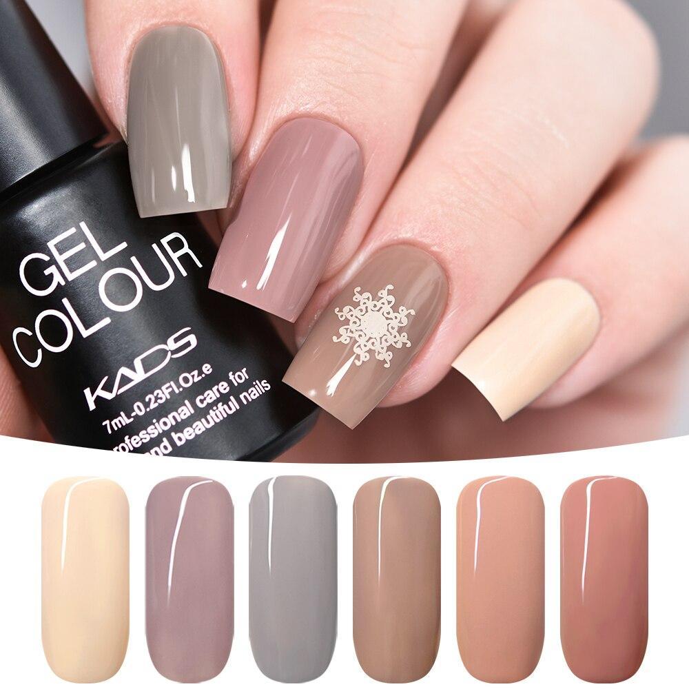 KADS 6pcs/set 7ml Nail Gel Polish UV Gel Polish Soak Off Nail Varnish Kits Semi Permanent LED Nail Gel Lacquer Manicure Nail Art