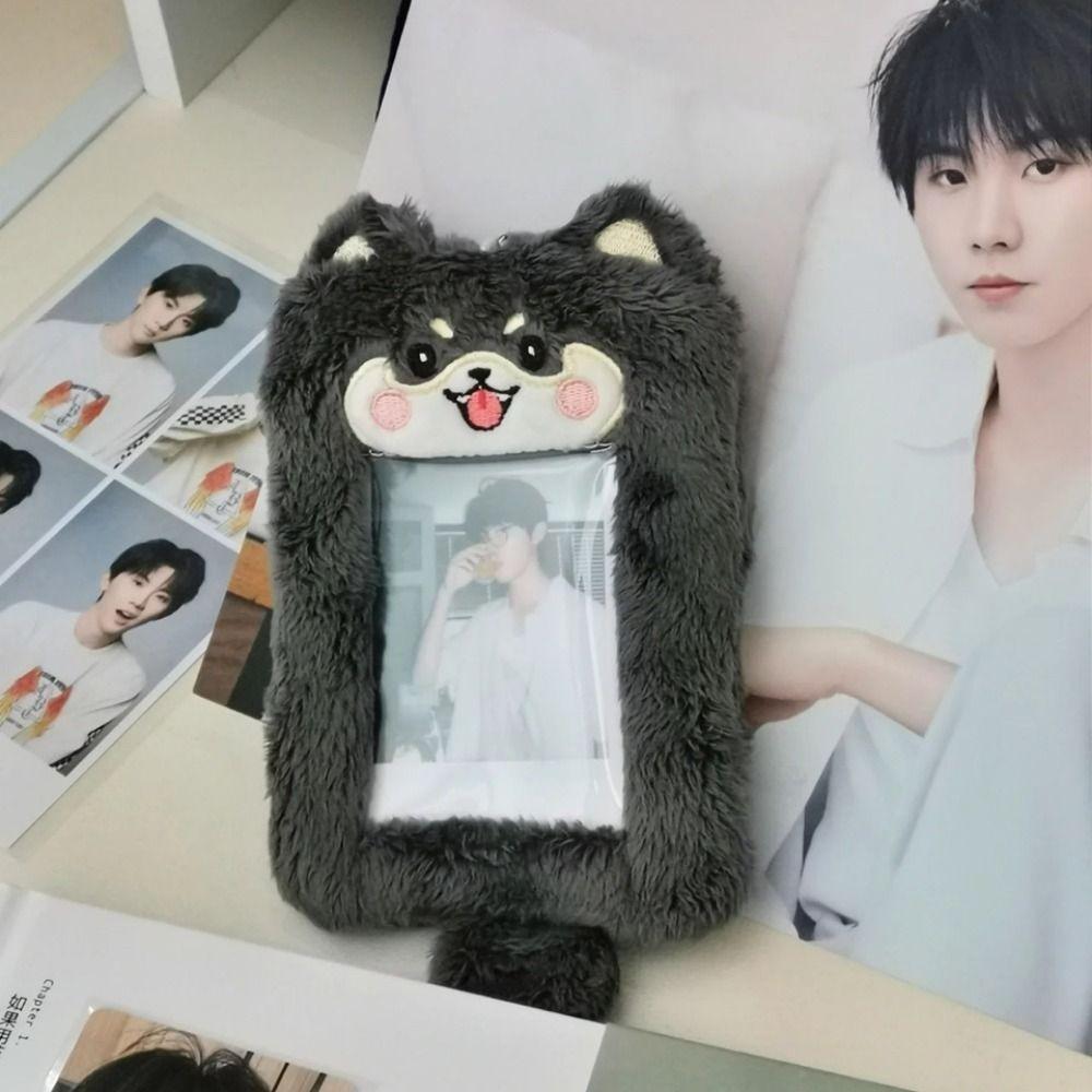 Süße Plüsch-Fotokartenhülle Studenten-Kartenhalter Tasche Schlüsselanhänger Sternform Foto-Kartenhalter Idol-Fotos Schutzhülle Cartoon