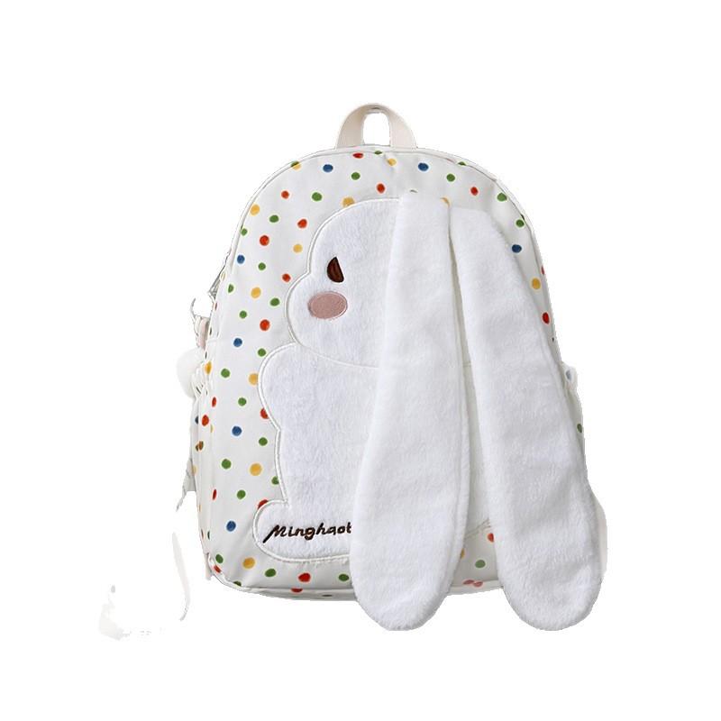 Schoolbag cute soft girl polka dot dog schoolbag 1011 new middle and high school students backpack college student travel backpack
