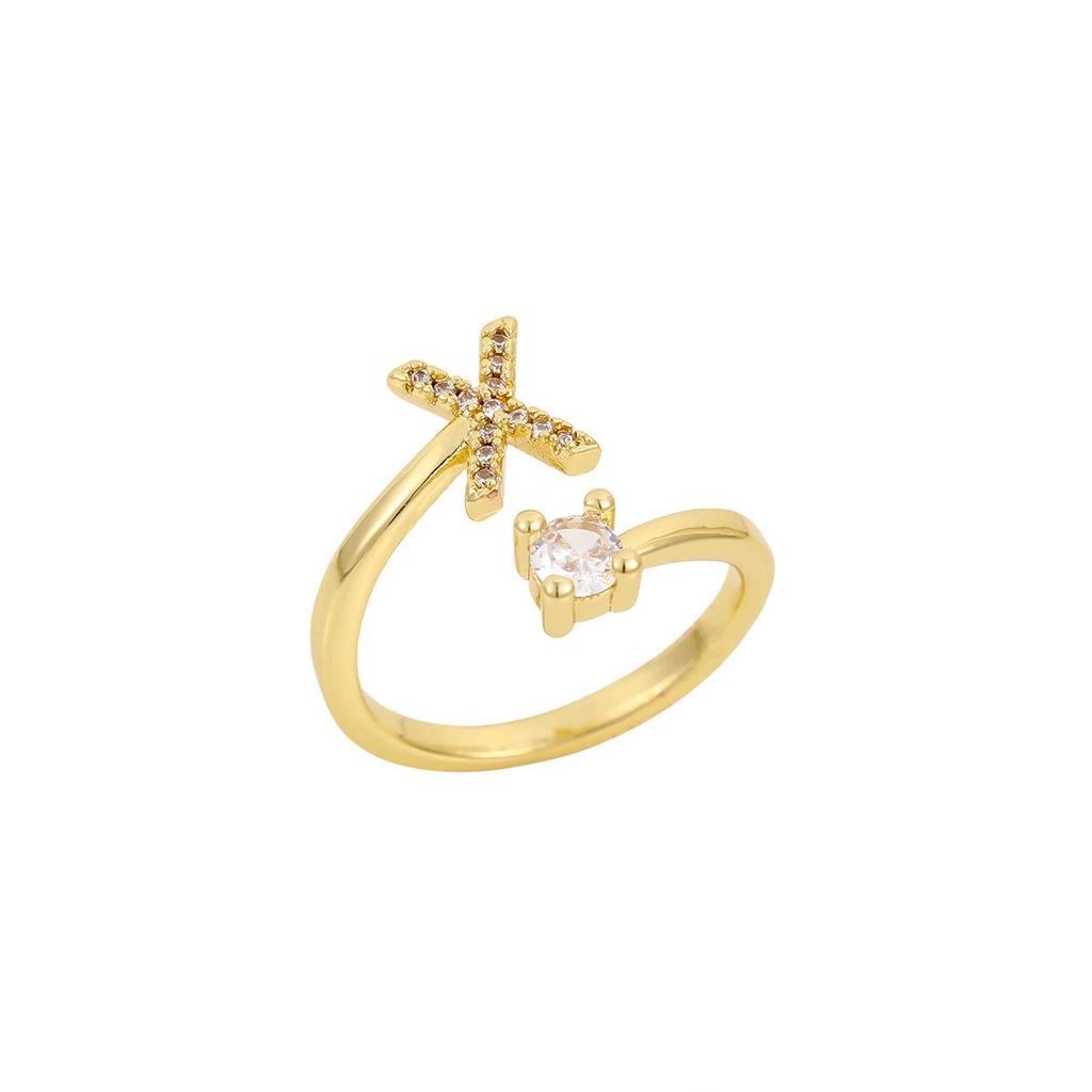 26 Letters Adjustable Open Ring: Women's Niche Design for Index or Pinky Finger - Fashionable Korean Style