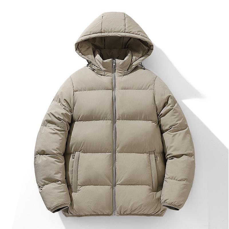 

New detachable hooded cotton-padded men s winter thickened warm middle-aged and elderly cotton-padded jacket men s clothing XXXXL хаки