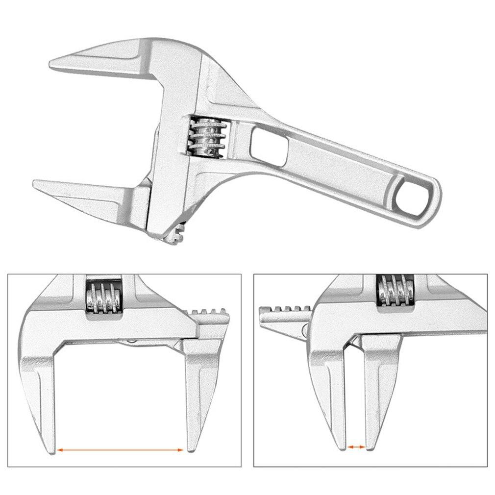 6-68MM Large Opening Bathroom Wrenches Adjustable Wrenches Short Handle Professional Wide Jaw Aluminium Wrenches Repair Hand Tools