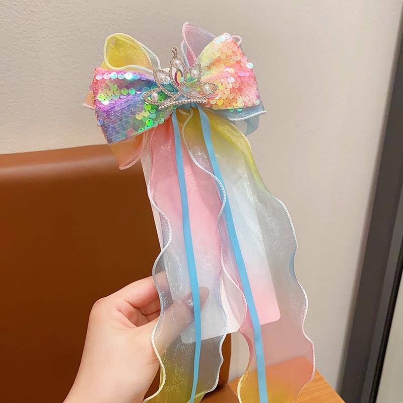 

1 Заколка для волос «Замороженная снежинка» Большая заколка-бант верхний зажим Заколка-клипса для девочки-принцессы головной убор Size fits all