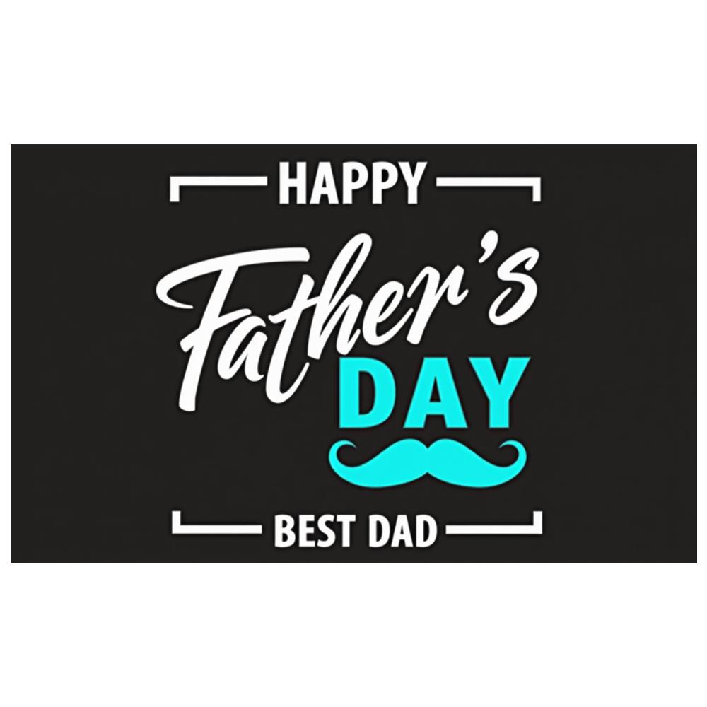 Blue Mustache Father's Day Decoration Lightweight Father's Day Banner Black Background Bold Font Holiday Decoration