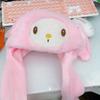 MINISO Winter Soft Plush Hat kawaii Sanrio Hello Kitty Melody Cinnamoroll Kuromi Ear Moving Hat Cute Anime Toy Kids Girl Gifts