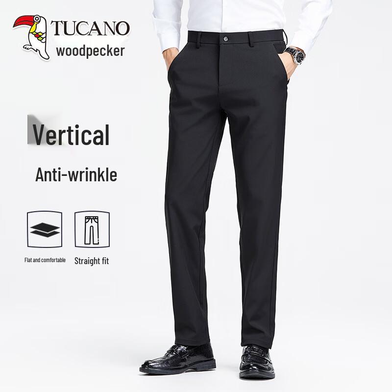 TUCANO Men s Wrinkle-Resistant Stretch Straight-Leg Suit Pants 32
