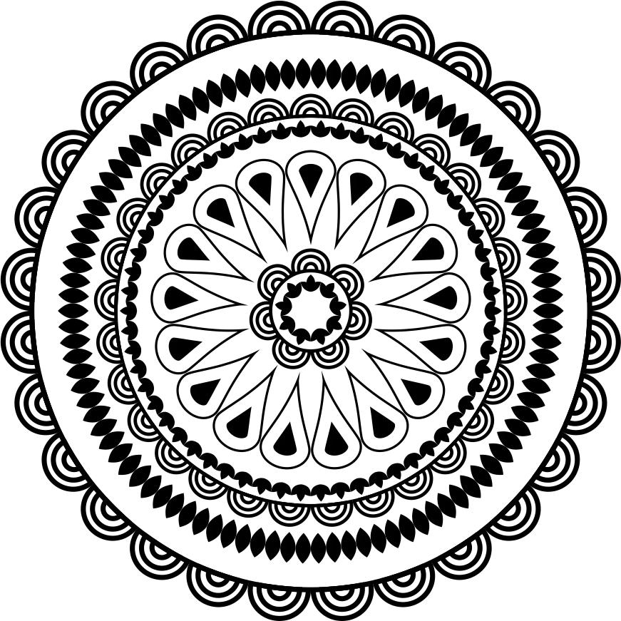 Printtoo Mandala Pattern Round Wooden Rubber Stamp Scrap-booking Craft Textile-2