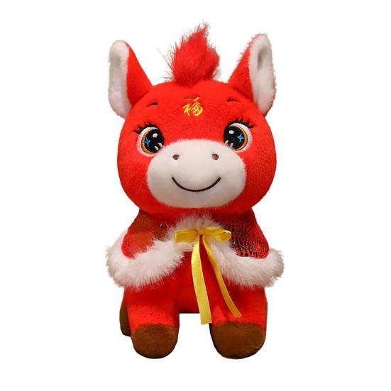 2026 Year of The Horse Plush Doll Lucky Horse Mascot Toy Soft Pony Plushie New Year Festival Decor for Kids Adults