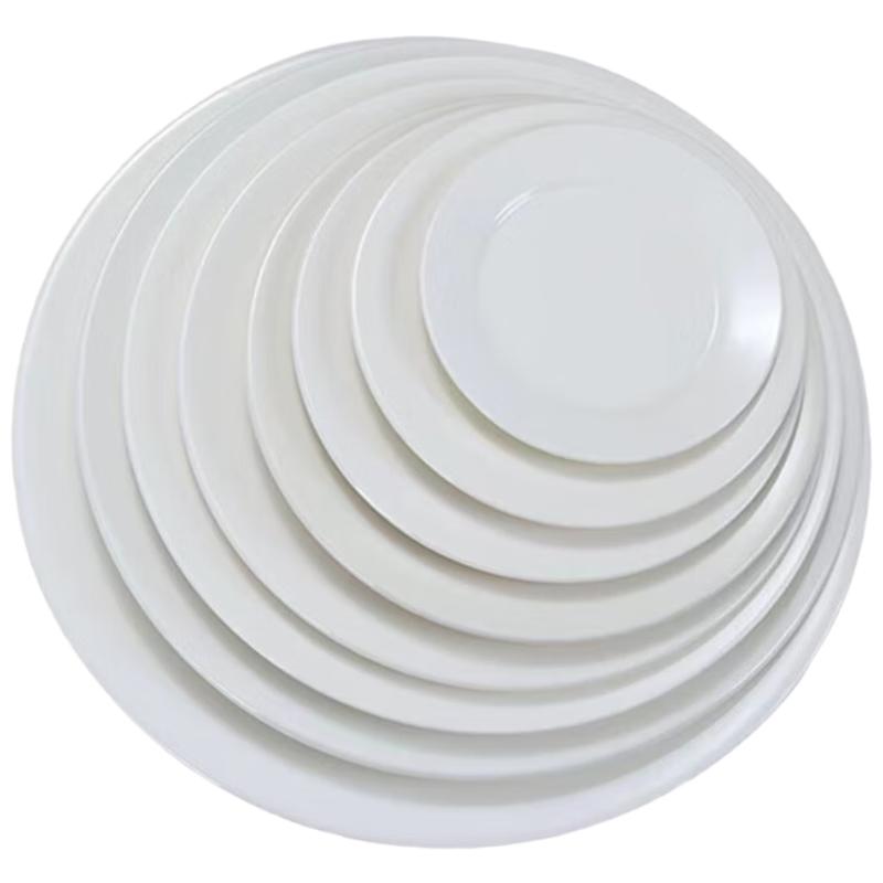 9-inch Round Pure White Ceramic Dinner Plate