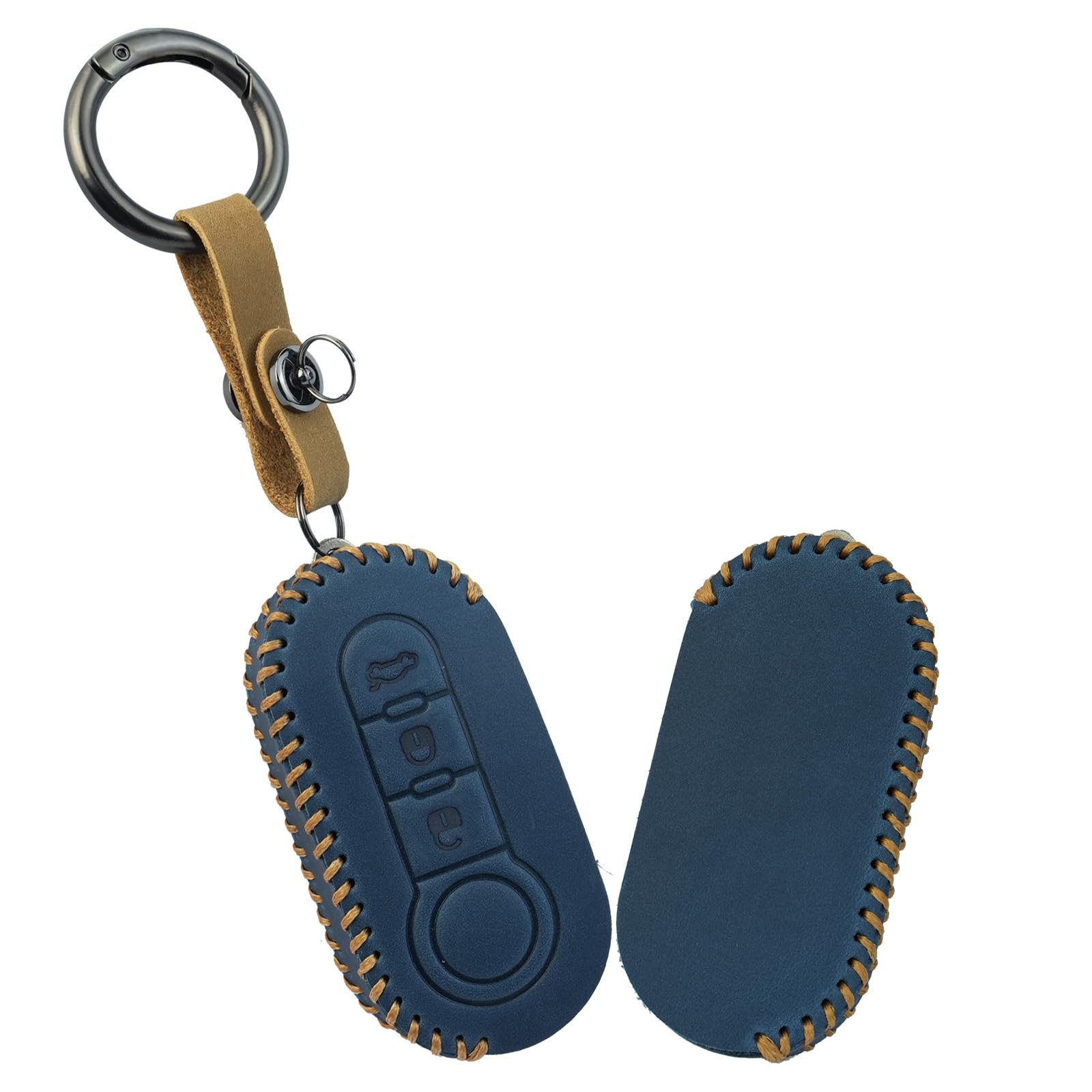 ontto Exclusive Fiat Key Case, Key Cover, Leather, Aging, Florino 500L, Ducato, 500X, Punto M