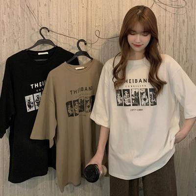 Lockeres Kurzarm-T-Shirt für Damen im Sommer Koreanischer Stil Lässiges Basic-Shirt für Damen Übergröße Top für Damen