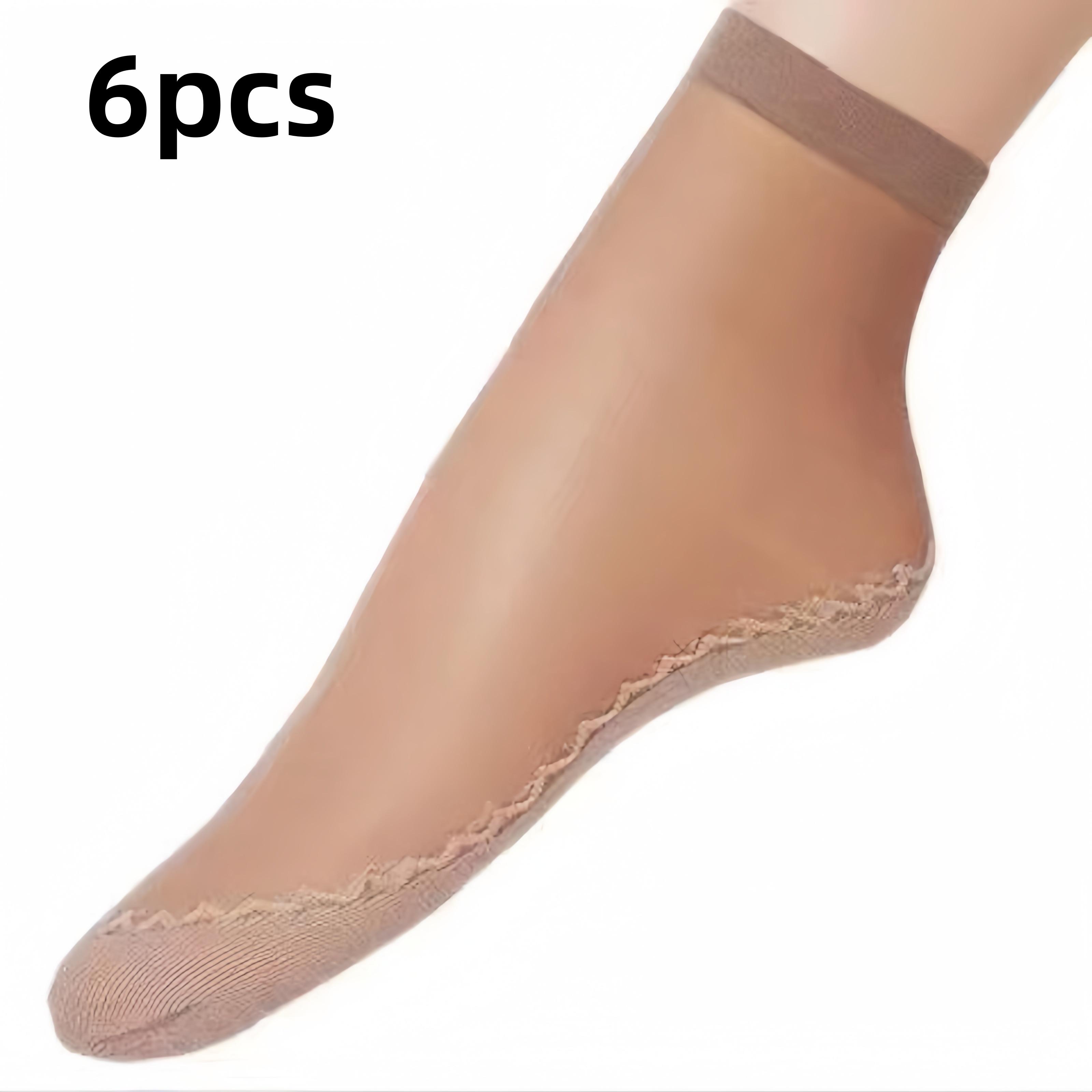 

Women s Socks Cotton Sole Stockings Spring and Summer Mid-tube Short Stockings Wicking Sweat Non-slip Socks 6-pcs коричневий