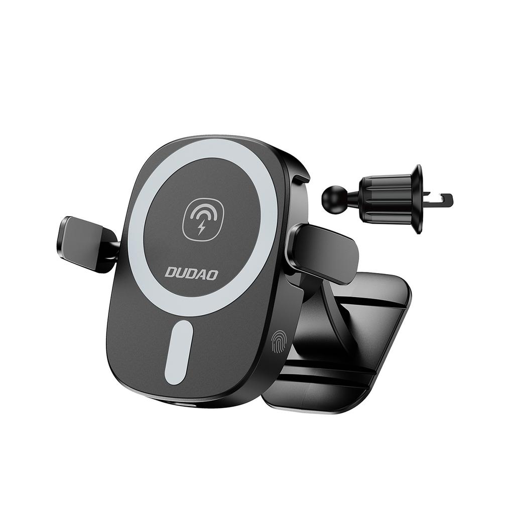 Dudao FW11 Car Mount & 15W Wireless Charger for Air Vents/Dashboard - Black