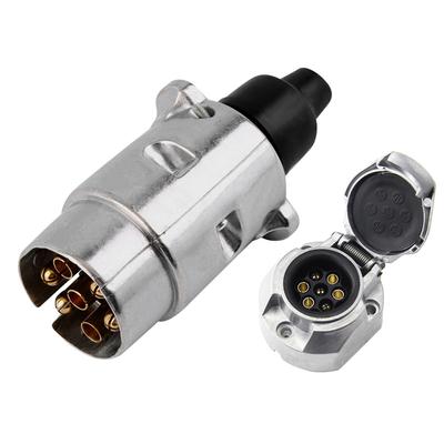 2PCS/Set 12V 7 Pin Trailer Plug Socket Set Rubber Seal Car Trailer Coupling Connector EU Plug Durable Trailers