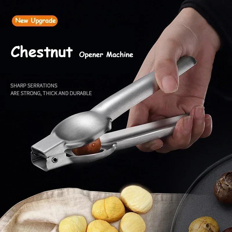Stainless Steel Chestnut Opener Machine Quick Nut Cracker Sheller Walnut Pliers Clip Cutter Kitchen Tool