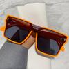 Fashion Oversized Square One-piece Sunglasses Women Retro Mirror Lens Eyewear Shades UV400 Men Punk Sun Glasses