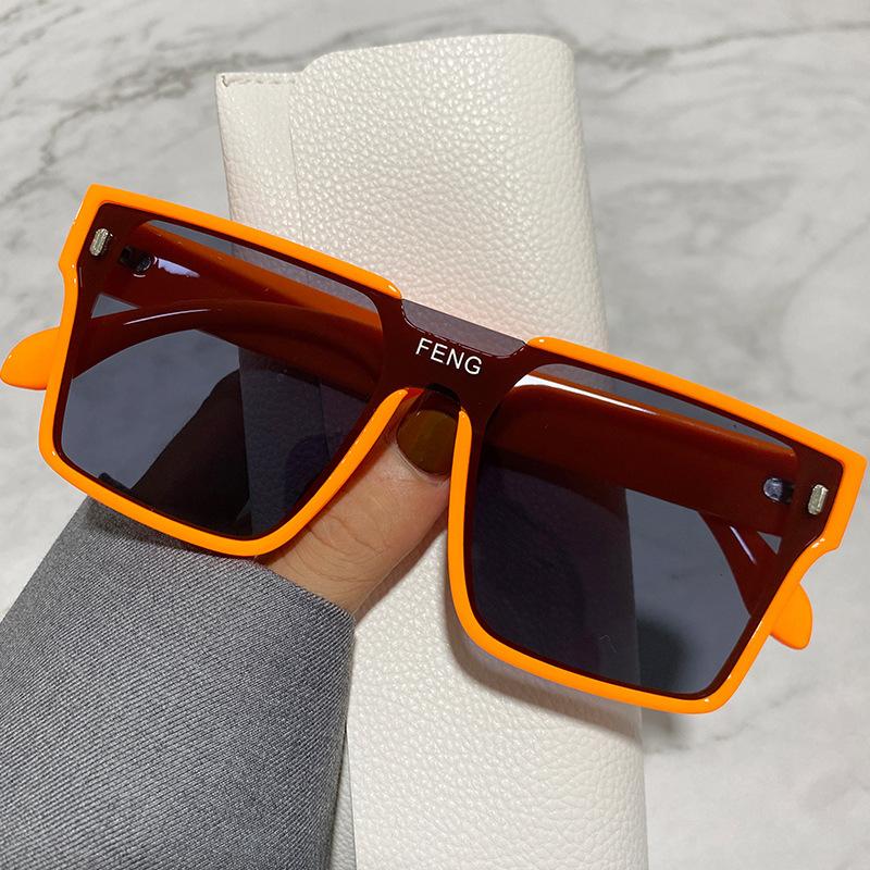 Fashion Oversized Square One-piece Sunglasses Women Retro Mirror Lens Eyewear Shades UV400 Men Punk Sun Glasses