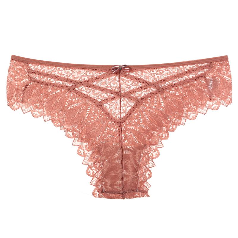 Lace Hollow Out Underwear Women Lingerie G String Sexy Cross Strap Panties Temptation Bow Transparent Knickers Female Underpants