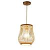 Rattan Bamboo Lantern Pendant Lamps Natural Retro Restaurant Hanging Light Hand-Woven Bamboo Lampshades E27 Lighting Fixtures