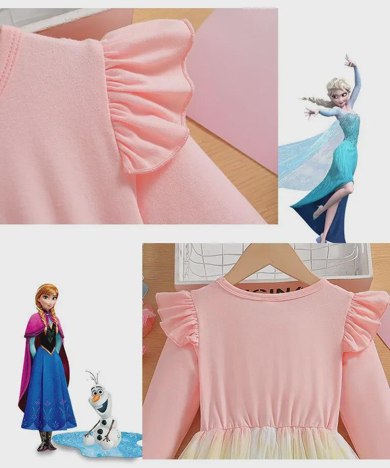 Rochie din plasă prințesă unicorn de toamnă 2025 pentru fete - design de desene animate cu zâne la modă pentru copii mici