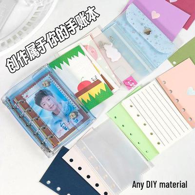Transparent PVC Three-Fold Envelope Cover for Planner with Double Snap Ring-Binding a6a7M5
