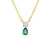 Cross-border Hot-selling European American Style Simple Water Drop Birthstone Necklace Women Fashion Pendant Necklace