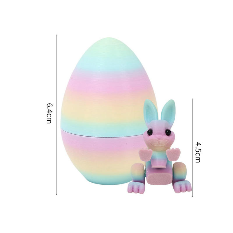 

4Pcs Cute 3D Printed Rabbit Egg Set With Mini Bunny Surprise Egg For Kids Easter Party Favors Birthdays Gifts Goodies Filler