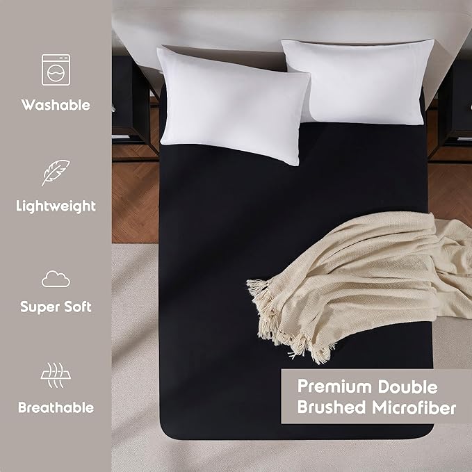 1pc Soft Fitted Sheet Easy Care & Fit Mattress Protector Comfortable Bedding for All Seasons Hotel Luxury for Women, Men, Elderly & Teens