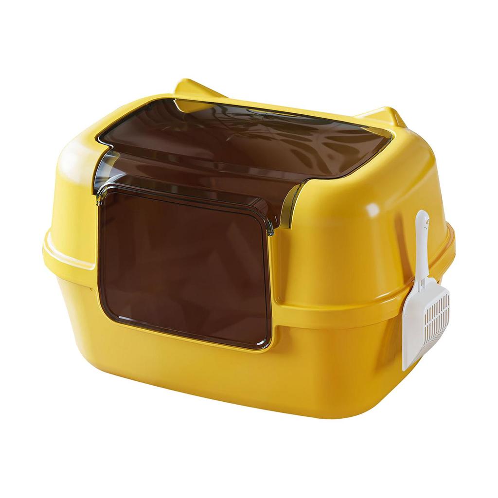 Fully Enclosed Cat Litter Box Portable Easy to Clean with Lid with Spade Potty Pan for Home Bathroom Apartment Dorm Living Room