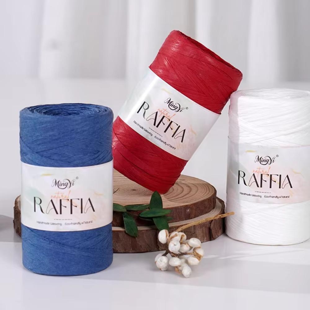DIY Raffia Yarn Multi-Colored Lafite Grass Rope DIY Crochet Yarn Knitting Hats Bag