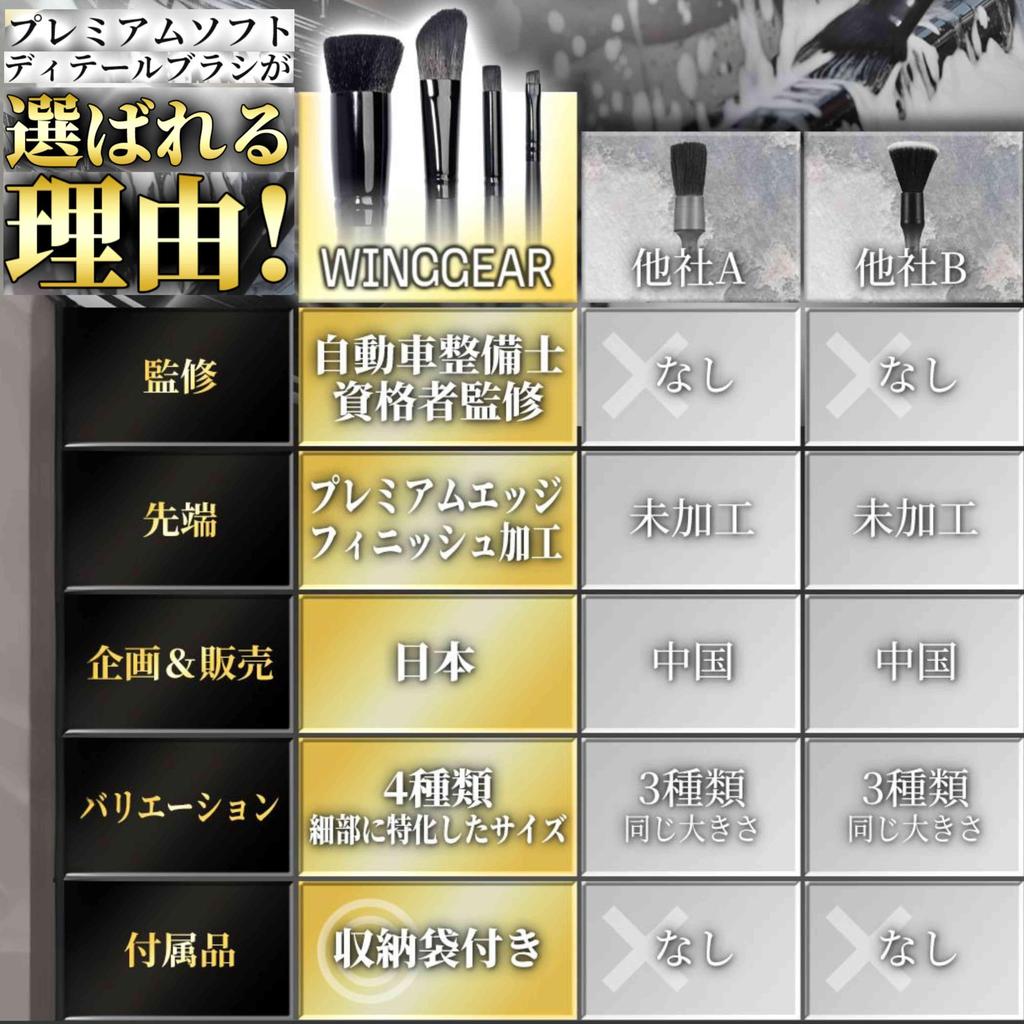 WINGGEAR Premium Car Wash Brush (Supervised by Car Washing Professionals), Detail Brushes, Set of