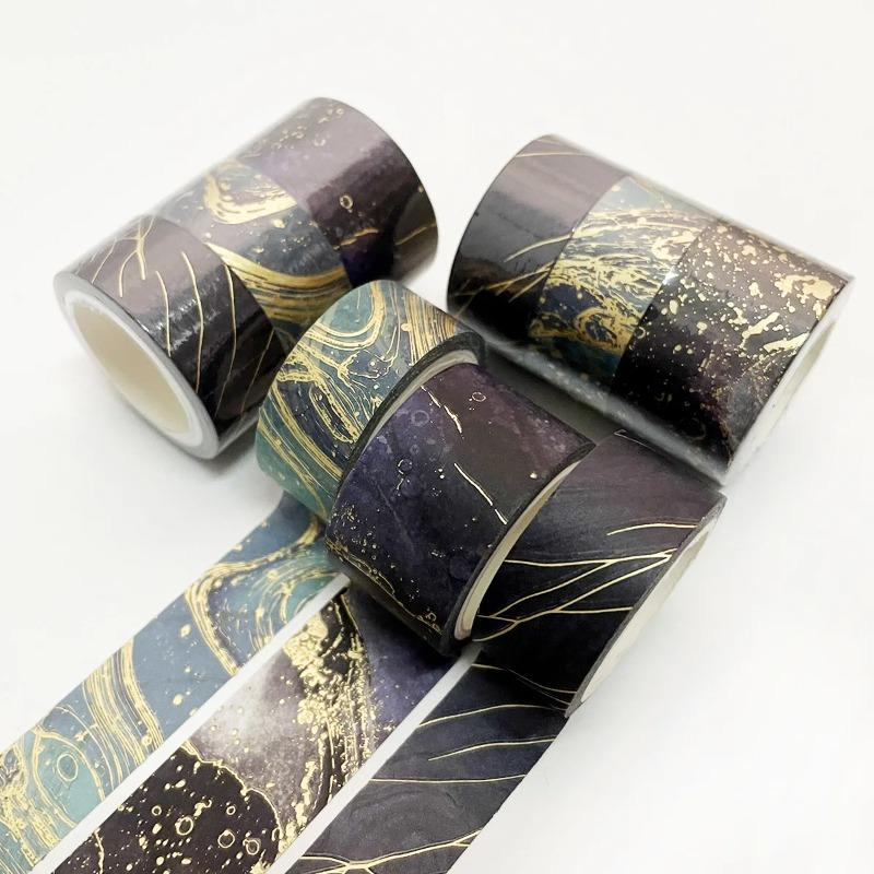 3 Rolls Per Box Gold Foil with Floral Pattern DIY Diary Decoration Hand Account Collage Gift Decoration Handmade Decorative Tape