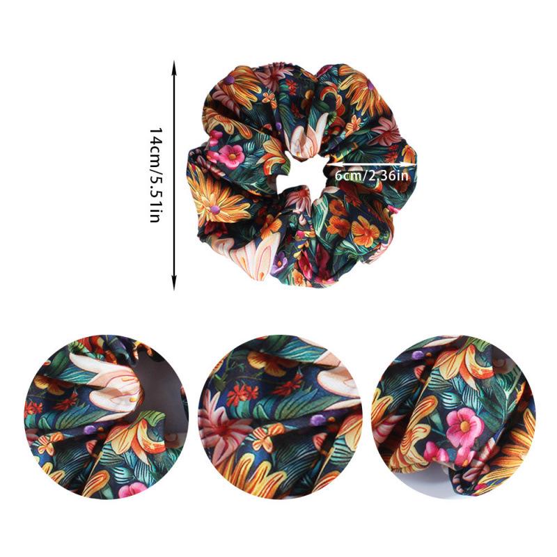 Retro Print Fabric Hair Tie – Stylish Elastic Band for Women's Hair Styling