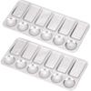 2pcs Stainless Steel Palette Watercolor Pigment Trays Color Mixing Plates Makeup Mixing Palette Watercolor Drawing Paint Trays Metal Pigment Plates