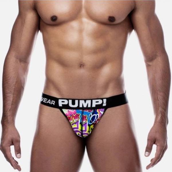 

Модное мужское нижнее белье PUMP: Модный принт граффити, классные нейлоновые спортивные трусы, дышащие и сексуальные. M
