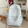 Cute Heart and Bow Print School Backpack with Front Pocket Top Handle Casual Daypack for Girls Students