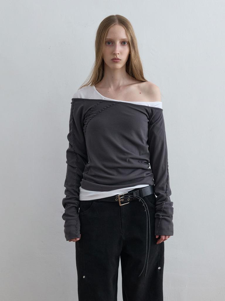 KIJUN Rope Asymmetric Top Charcoal