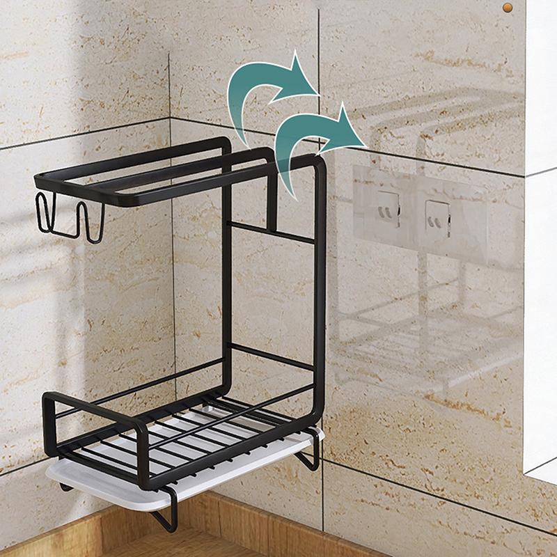 Kitchen Drain Rack Organizer Kitchen Sink Utensils Holder Drainer Storage Shelf Sponge Dishcloth Towel Rack