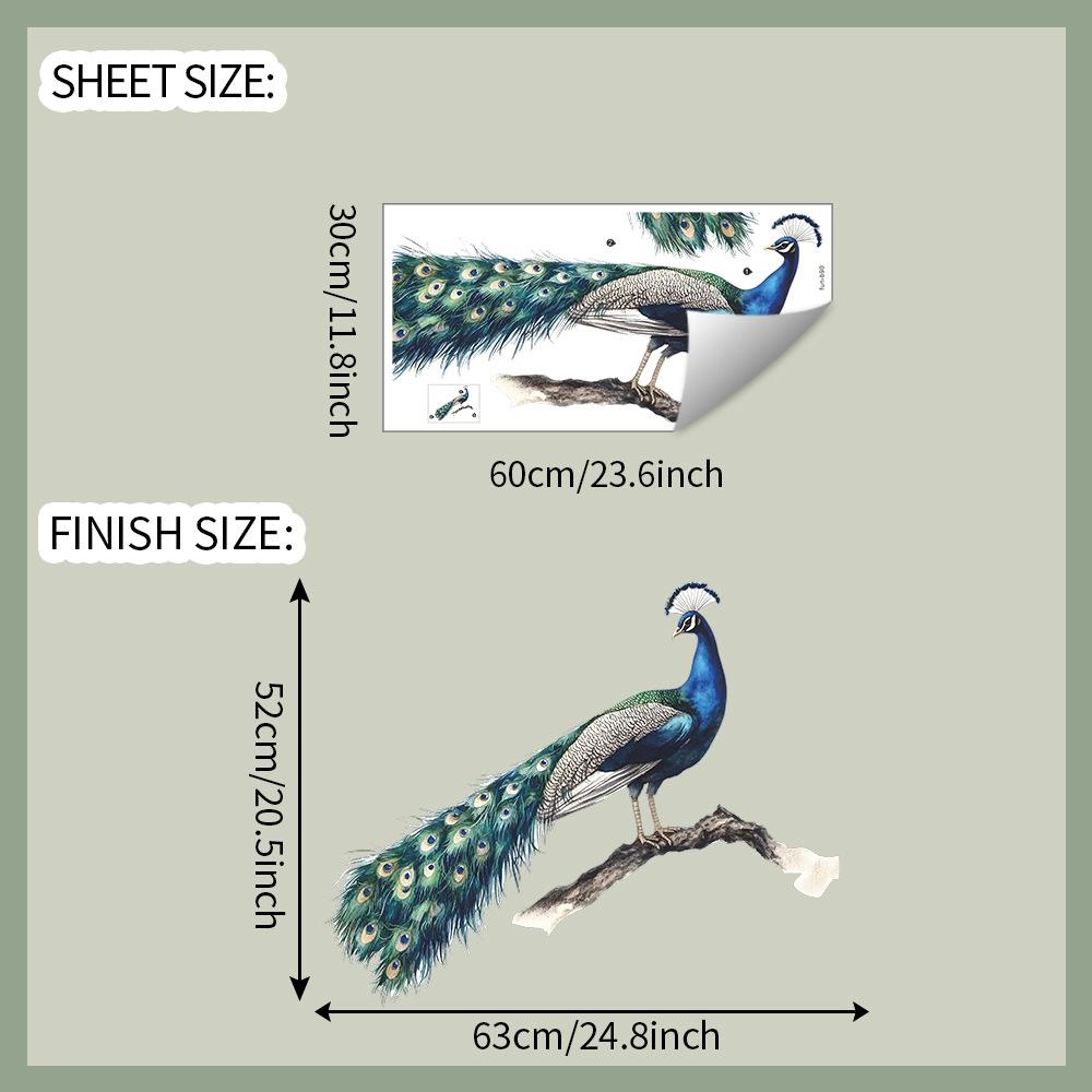 

Элегантные наклейки на стену с павлином для спальни, гостиной, кабинета, украшение для дома