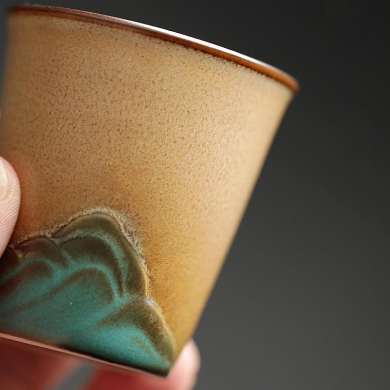 45ml Kiln Change Glaze Ceramic Tea Cup Landscape Kung Fu Tea Set