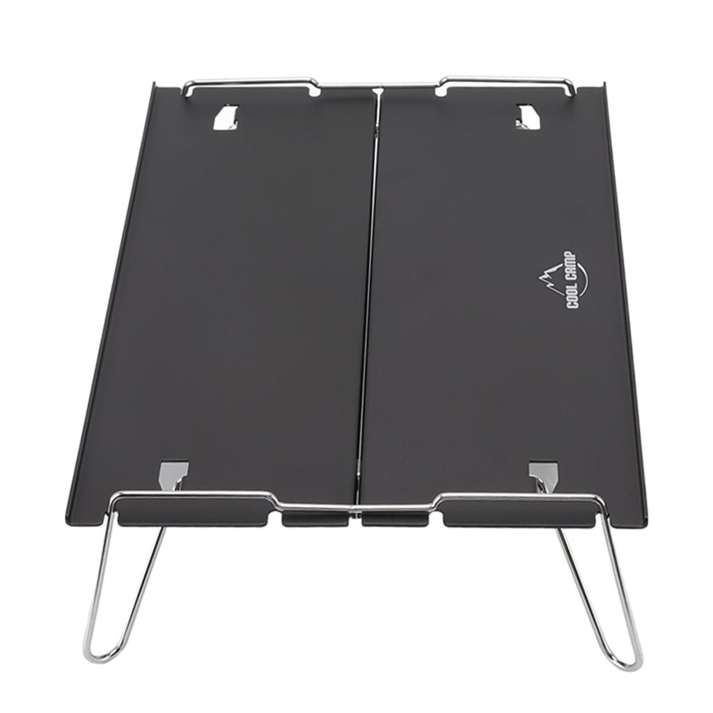 Outdoor Klapptisch Aluminiumlegierung Edelstahl Schwarz Tragbarer Picknicktisch für Camping Reisen Bergsteigen