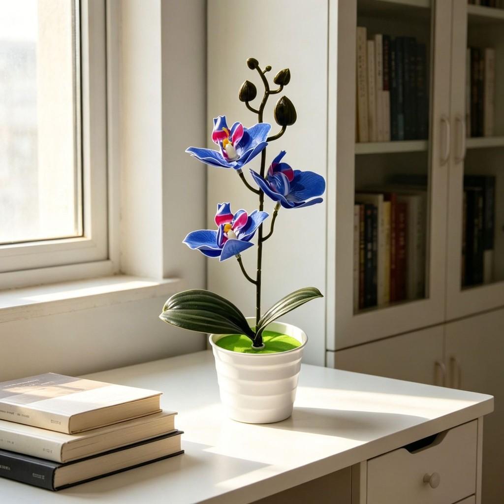 Schmetterlingsorchidee Künstliche Blume Vase Für Haus Garten Dekoration Mit Kunststoffmaterial Für Innen Außen Verwendung