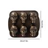 2PCS/1PC 6 Cavity 3D Skull Baking Cake Mold for Ice mold,Stainless Steel DIY Large Skull Cake Pan,Halloween Decor Birthday Party