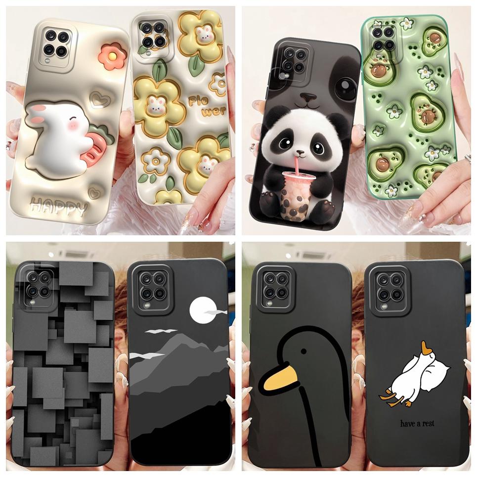 For Samsung Galaxy A22 4G 5G Phone Cases Cover Flower Rabbit Panda Avocado Soft Silicone Protective Bumper Samsung A225F A226B